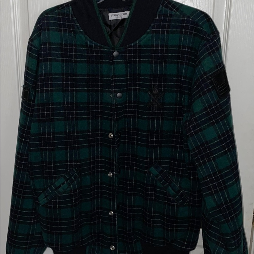 Opening Ceremony plaid wool jacket